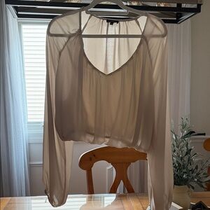 Dynamite Sheer Cream Blouse